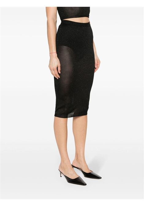 Gonna midi semi-trasparente in nero - donna ALESSANDRA RICH | FABX3672K42602500